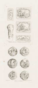 Diferentes desenhos de caixas de rapé e maçã de cana, quinto tabuleiro (desenhos diferentes para Snuff ...